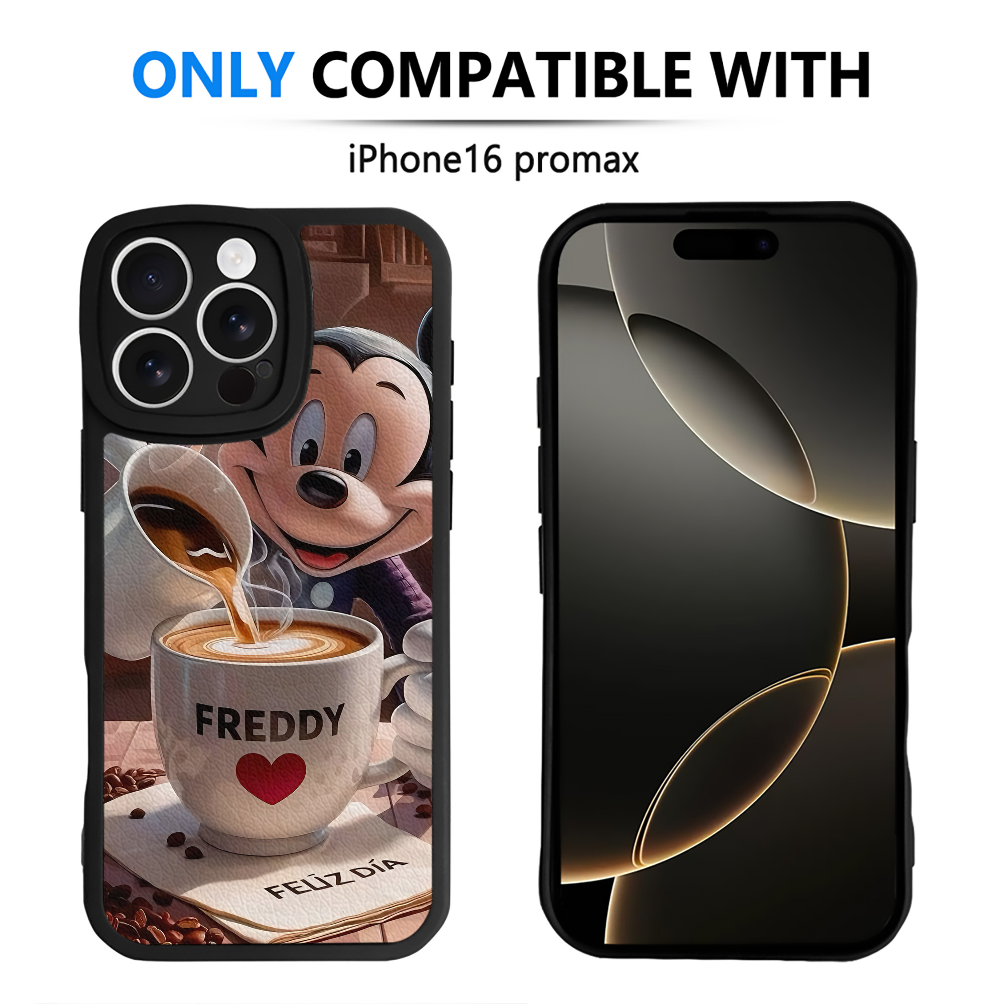 （画像用） ミッキーマウス Mickey Mouse 【iPhone 16シリーズ対応】シリコンスマホケース（レザー調） 材質：シリコン